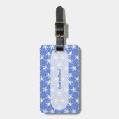 Modern Batik Pattern White Jasmine Floral Flower ラゲッジタグ (正面縦)