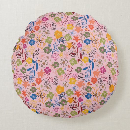 Modern Batik Rose Shadow ラウンドクッション (正面)