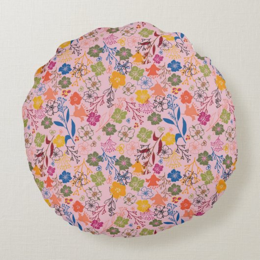 Modern Batik Rose Shadow ラウンドクッション (裏面)