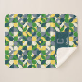 Modern Bauhaus Abstract Geometric Monogram Pattern シェルパブランケット (正面(横))