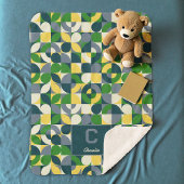 Modern Bauhaus Abstract Geometric Monogram Pattern シェルパブランケット