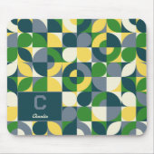 Modern Bauhaus Abstract Geometric Monogram Pattern マウスパッド (正面)
