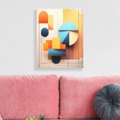 Modern Bauhaus Geometric 3D Abstract Art Gallery キャンバスプリント (インサイチュ (リビング))
