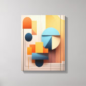 Modern Bauhaus Geometric 3D Abstract Art Gallery キャンバスプリント (正面)