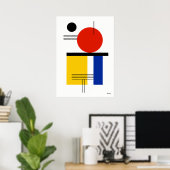 Modern Bauhaus Geometric Abstract Minimalist ポスター (ホームオフィス)