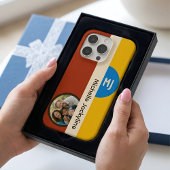 Modern Bauhaus Geometric Custom Photo & Monogram iPhoneケース