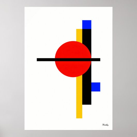 Modern Bauhaus Geometric Minimalist Wall Art ポスター (正面)