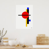 Modern Bauhaus Geometric Minimalist Wall Art ポスター (キッチン)
