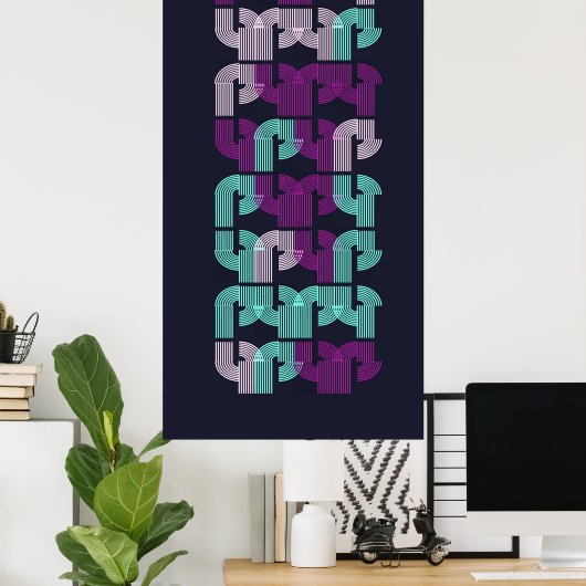 Modern Bauhaus Geometric Pattern  ポスター (ホームオフィス)