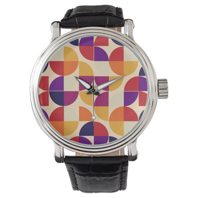 Modern Bauhaus Geometric Wrist Watch 腕時計 (正面)