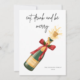 Modern Be Merry Christmas Greeting Card 招待状