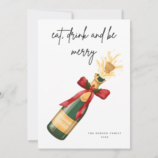 Modern Be Merry Christmas Greeting Card 招待状 (正面)