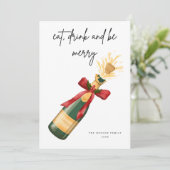 Modern Be Merry Christmas Greeting Card 招待状 (スタンド正面)