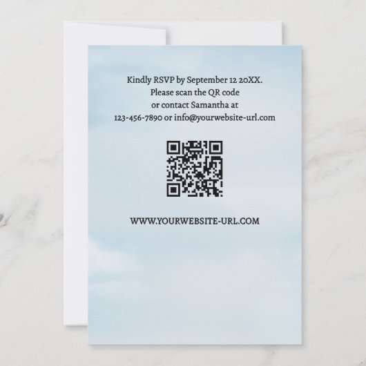 Modern Beach and Dunes Rehearsal Dinner 招待状 (裏面)