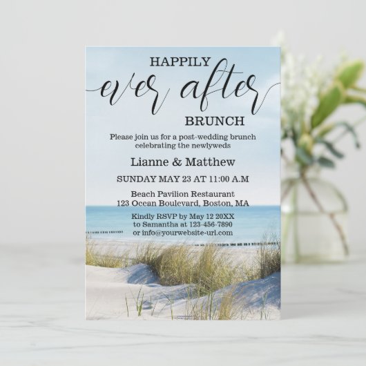 Modern Beach and Dunes Wedding Brunch 招待状 (スタンド正面)