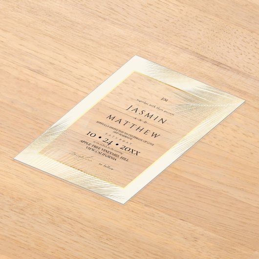 Modern Beach Coastal Frame Wedding   アクリル招待状 (レイダウン)