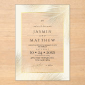 Modern Beach Coastal Frame Wedding アクリル招待状 (正面)