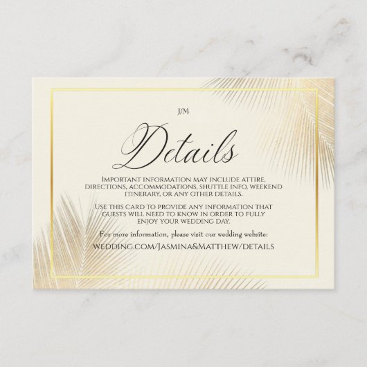 Modern Beach Coastal Frame Wedding エンクロージャーカード (正面)