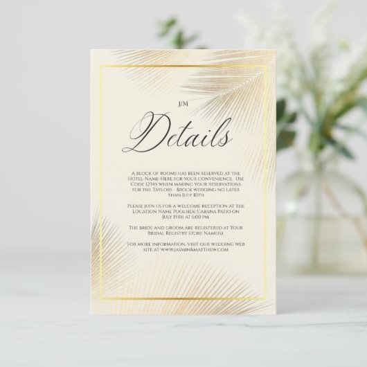 Modern Beach Coastal Frame Wedding   エンクロージャーカード (スタンド正面)