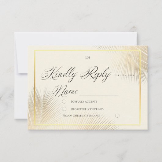 Modern Beach Coastal Frame Wedding   出欠カード (正面)