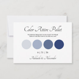 Modern Beach Coastal Watercolor Wedding Blue カード