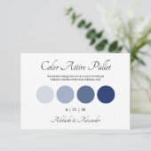 Modern Beach Coastal Watercolor Wedding Blue カード (スタンド正面)
