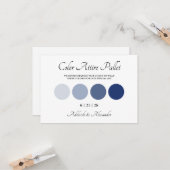 Modern Beach Coastal Watercolor Wedding Blue カード (正面/裏面インサイチュ)