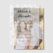 Modern Beach Coastal Watercolor Wedding Blue ベラム紙招待状 (オフセット (カップル))