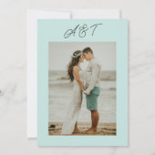 Modern beach destination photo wedding 招待状 (裏面)
