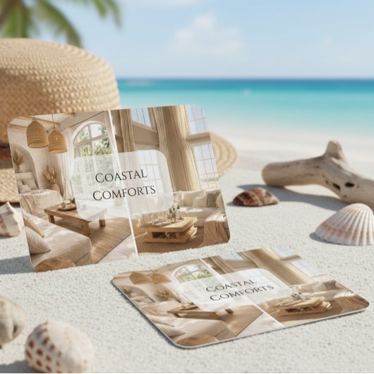  Modern Beach House Rental Property QR Code 名刺