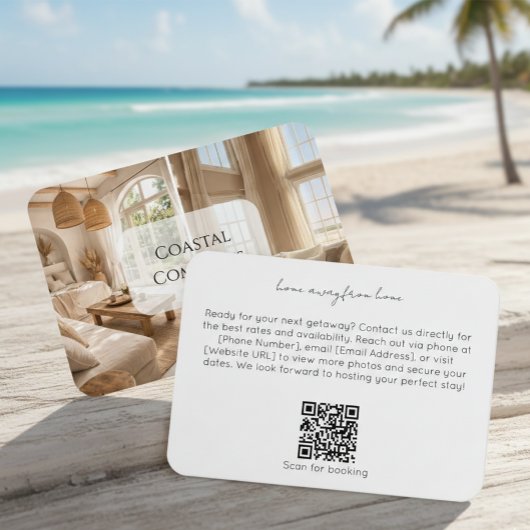  Modern Beach House Rental Property QR Code 名刺
