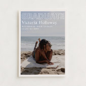 Modern Beach Photo Graduation Announcement Card 招待状