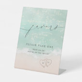 Modern beach wedding favors please take one sign 台座サイン (正面)