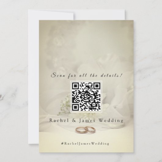 Modern Beach Wedding Invitation with QR Code 招待状 (裏面)