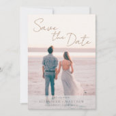 Modern Beach Wedding Save the Date 招待状 (正面)
