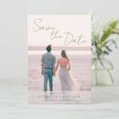 Modern Beach Wedding Save the Date 招待状 (スタンド正面)