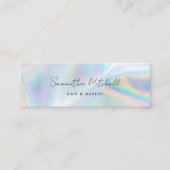 Modern Beautician Makeup Stylist Holographic スキニー名刺 (正面)
