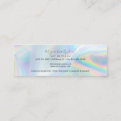 Modern Beautician Makeup Stylist Holographic スキニー名刺 (裏面)