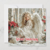 Modern beautiful angel red and gold trendy greetin シーズンカード (正面)