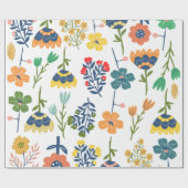 Modern beautiful flower pattern Pink yellow green ラッピングペーパー (フラット)