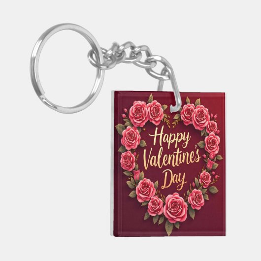 Modern Beautiful Luxury Floral Love Collection キーホルダー (正面左)