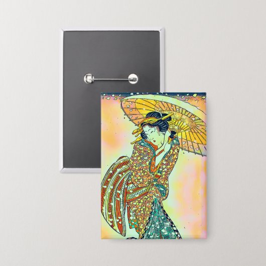 Modern Beauty in a Snow Storm, version chroma 缶バッジ (正面/裏面)