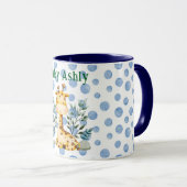 Modern Beauty Orange Giraffe With Name Coffee Mug マグカップ (正面右)