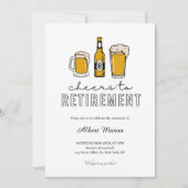 Modern Beer Cheers to Retirement Party 招待状 (正面)