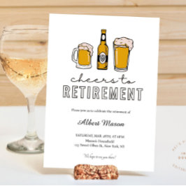 Modern Beer Cheers to Retirement Party 招待状