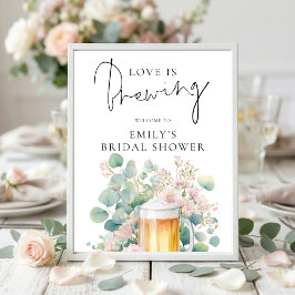 Modern Beer Love is Brewing Welcome Bridal Shower ポスター