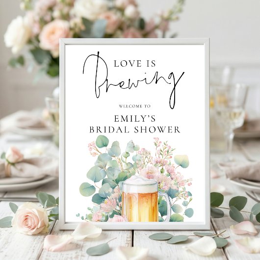 Modern Beer Love is Brewing Welcome Bridal Shower ポスター