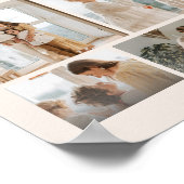 Modern Beige 6-Photo Family Name ポスター (角)