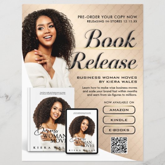 Modern Beige Author Flyer Book Launch Release チラシ (正面)