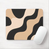 Modern Beige & Black Wave Mousepad マウスパッド (マウス)